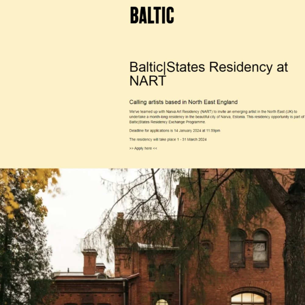Baltic|States Artist’s Residency Open Call for artists from North East of England
