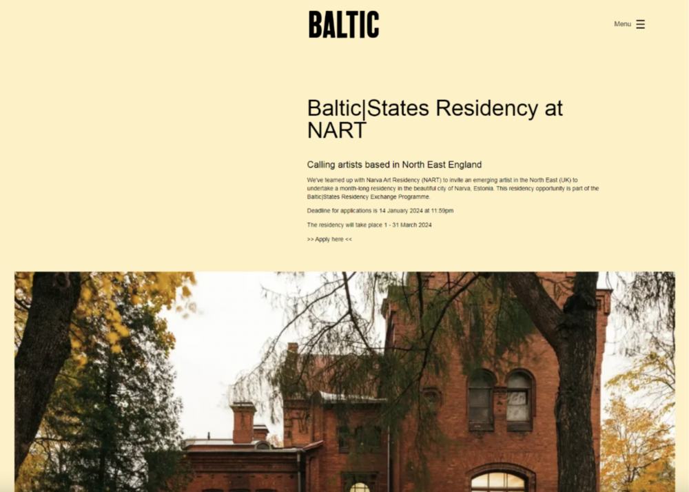 Baltic|States Artist’s Residency Open Call for artists from North East of England